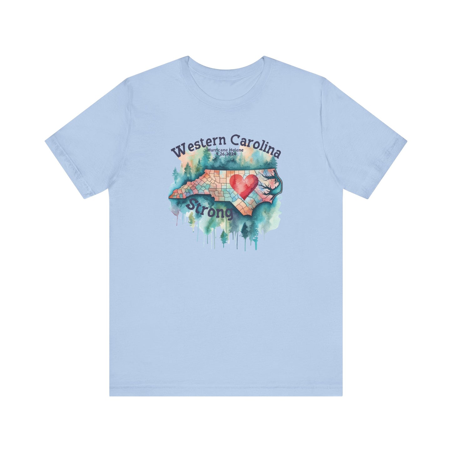 Hurricane Helene Watercolor Wester Carolina Strong Unisex Tee