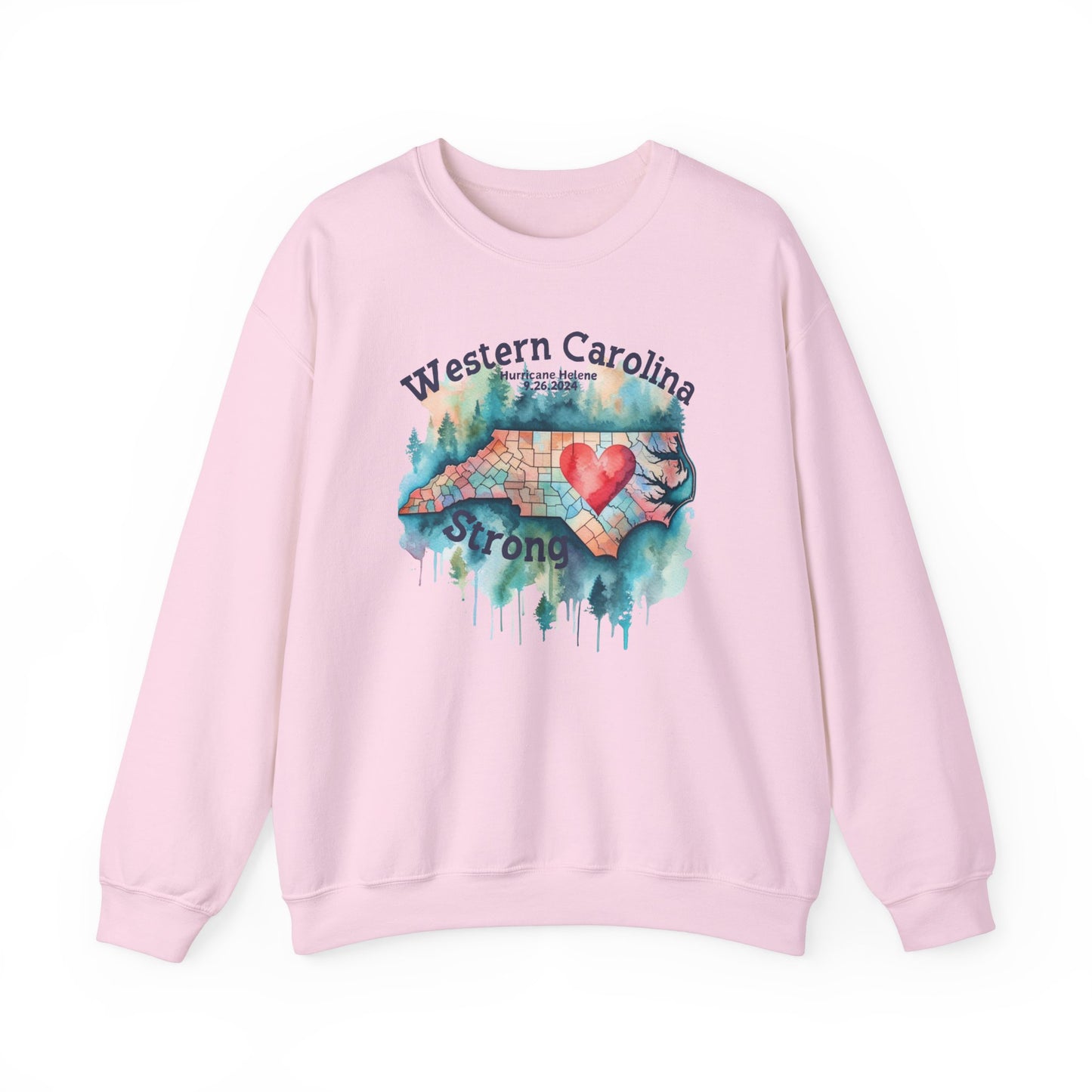 Hurricane Helene Watercolor Western Carolina Strong Unisex Crewneck Sweatshirt