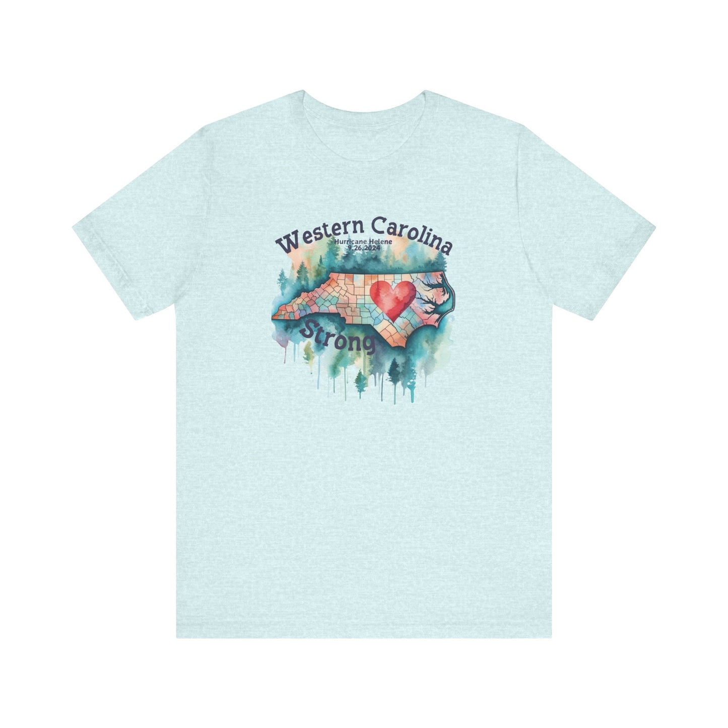 Hurricane Helene Watercolor Wester Carolina Strong Unisex Tee