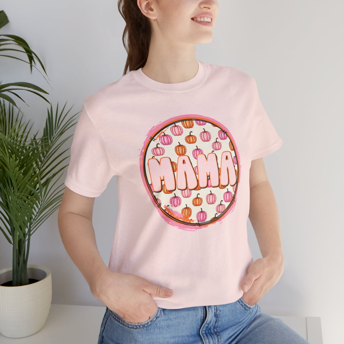 Pink Pumpkin Mama Unisex Short Sleeve Tee
