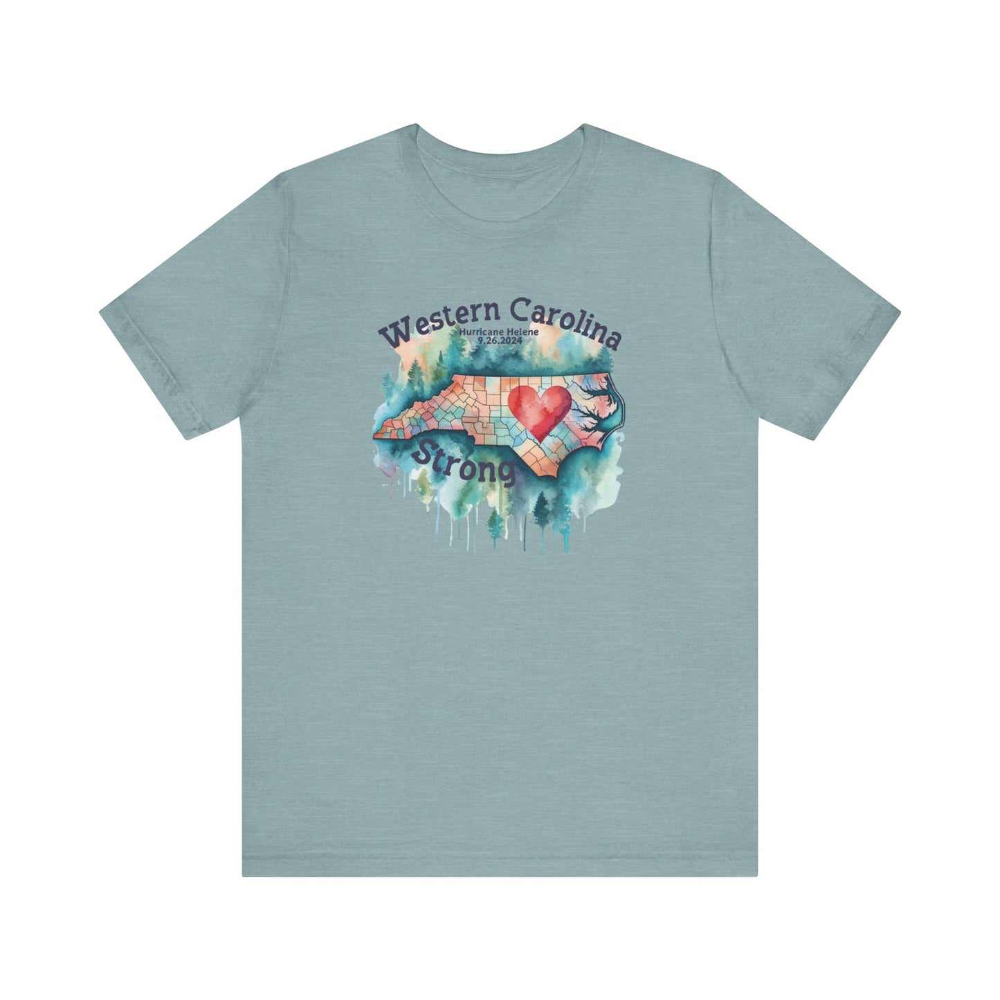 Hurricane Helene Watercolor Wester Carolina Strong Unisex Tee