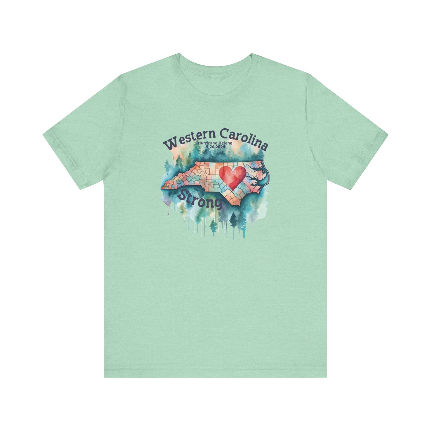 Hurricane Helene Watercolor Wester Carolina Strong Unisex Tee