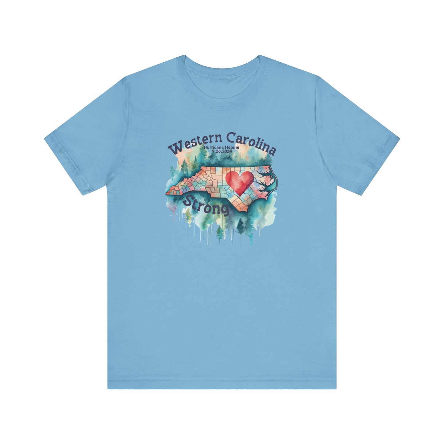 Hurricane Helene Watercolor Wester Carolina Strong Unisex Tee