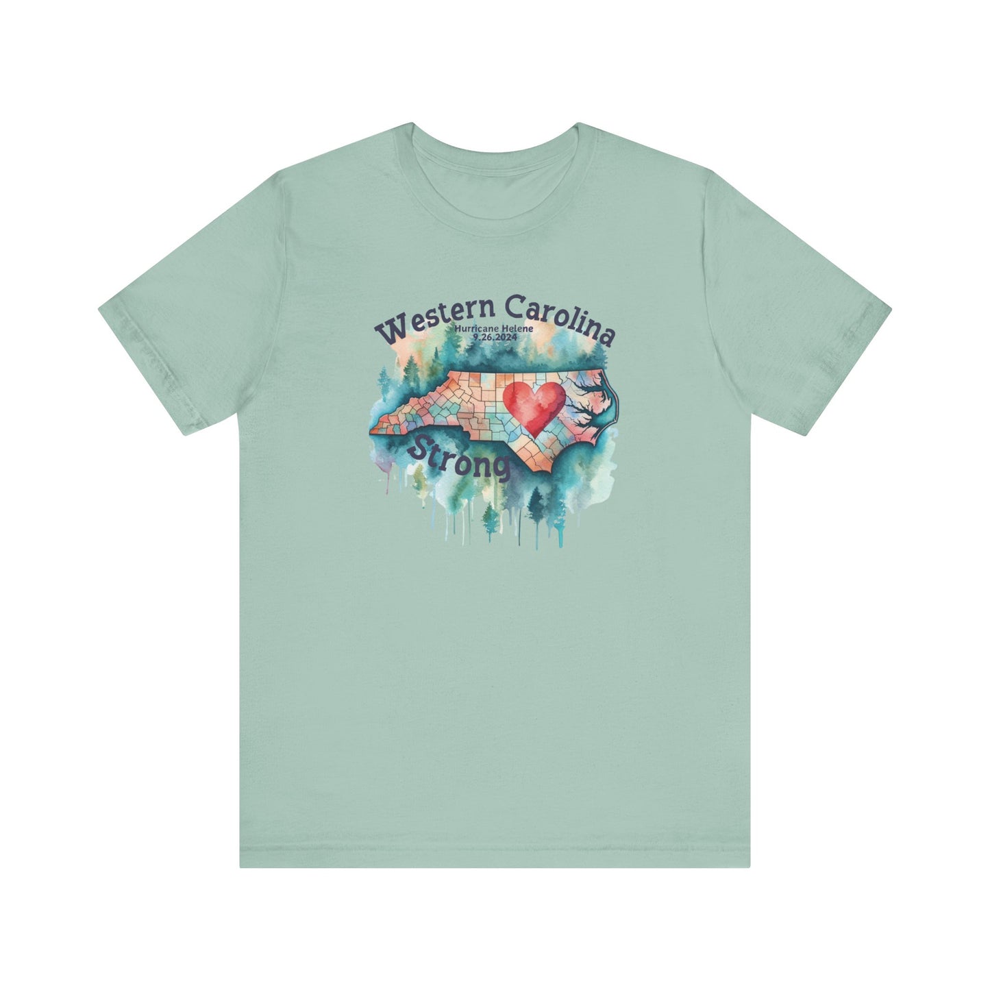 Hurricane Helene Watercolor Wester Carolina Strong Unisex Tee
