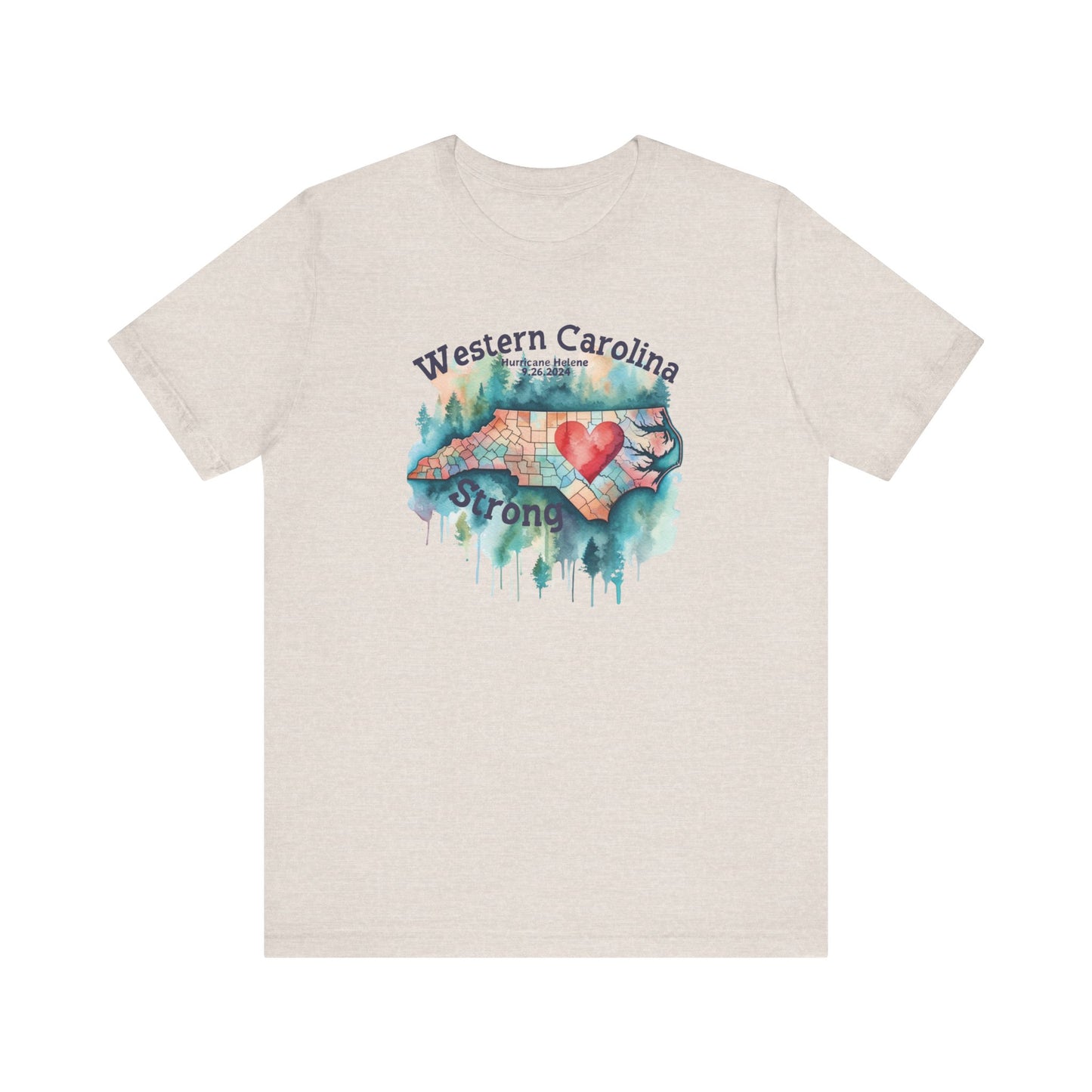 Hurricane Helene Watercolor Wester Carolina Strong Unisex Tee