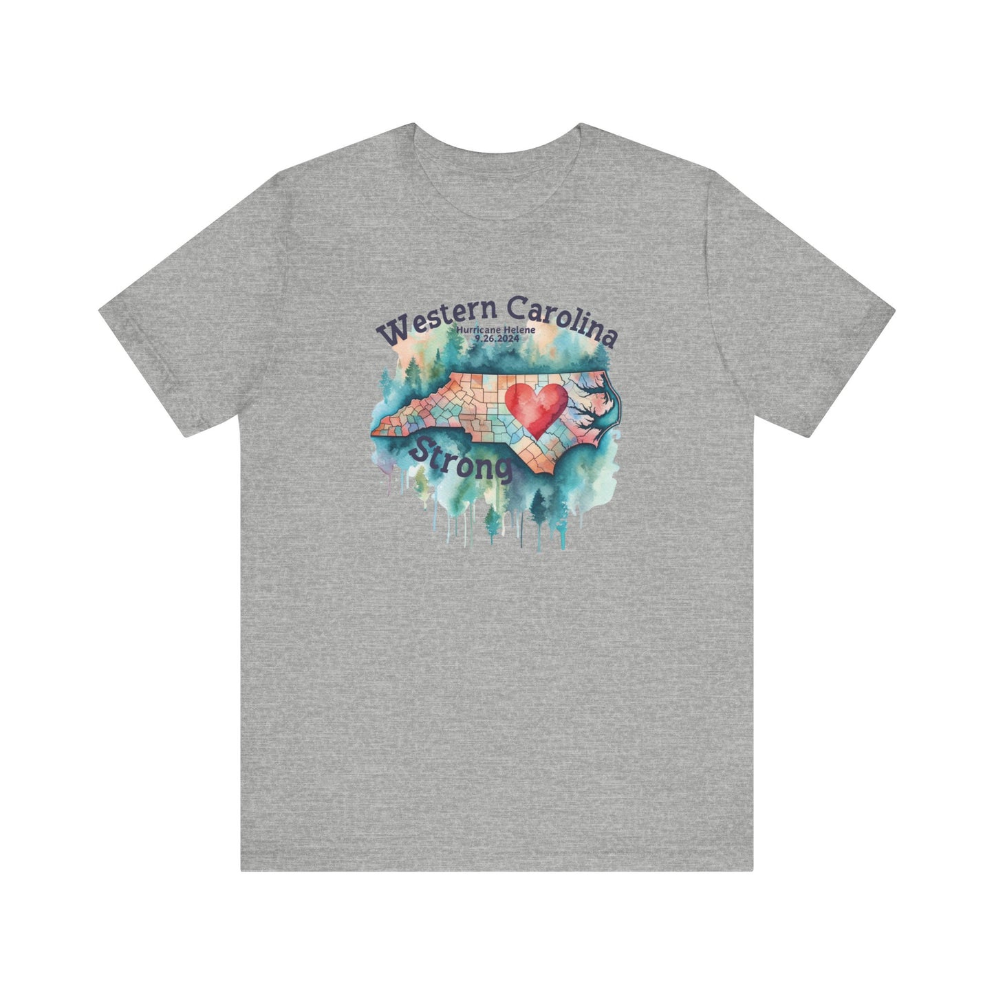 Hurricane Helene Watercolor Wester Carolina Strong Unisex Tee